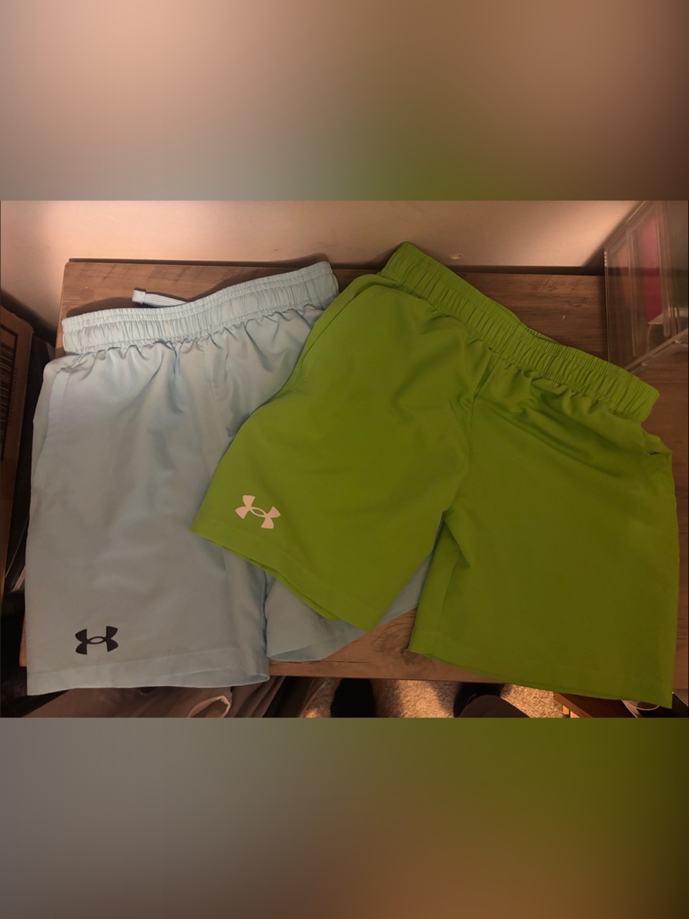 Under Armour Kids Shorts in Light Blue and Lime